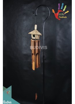 Best Outdoor Hanging Natural Bamboo Wind Chime Birdhouse