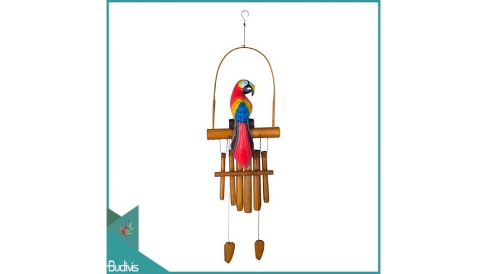 Best Style Outdoor Hanging Parrot Bamboo Wind Chimes