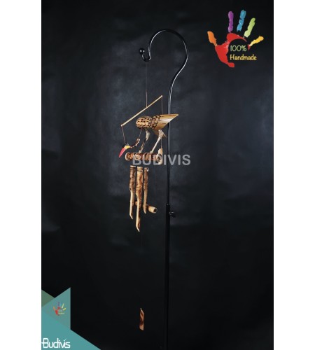 Bird Fire Painting Outdoor Hanging Bamboo Wind Chime