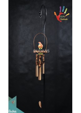 Bird Love Burning Flower Outdoor Hanging Bamboo Wind Chime