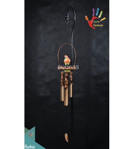 Bird Love Burning Flower Outdoor Hanging Bamboo Wind Chime