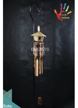 Burning Fireworks Painting Outdoor Hanging Bamboo Wind Chimes