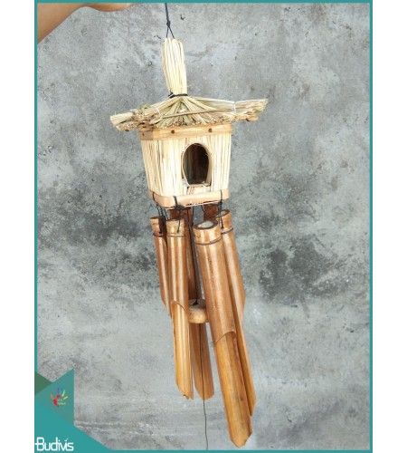 Indonesia Outdoor Hanging Bird House Bamboo Wind Chime