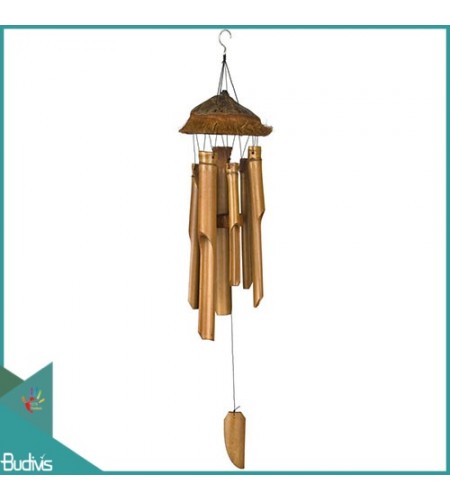 Indonesia Outdoor Hanging Regular Coconutnut Shell Original Bamboo Wind Chimes