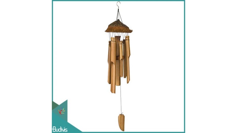 Indonesia Outdoor Hanging Regular Coconutnut Shell Original Bamboo Wind Chimes