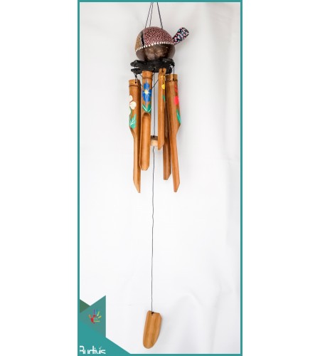 Make A Garden Hanging Turtle Painted Bamboo Wind Chime