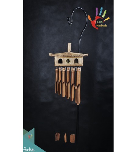 Multiple Bird Houses Outdoor Hanging Bamboo Wind Chimes