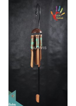 Outdoor Hanging Wind Chimes Coconutnut Tree Hand Drawn