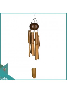 Wholesale Outdoor Hanging Coconutnut Shell Bamboo Wind Chimes