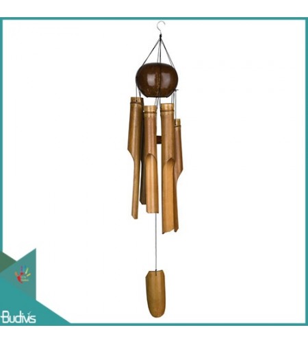 Wholesale Outdoor Hanging Coconutnut Shell Bamboo Wind Chimes