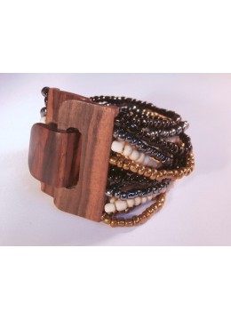 Bracelet Bead, Handmade Beaded Bracelets, Bali Bead Bracelets Wooden Clasp