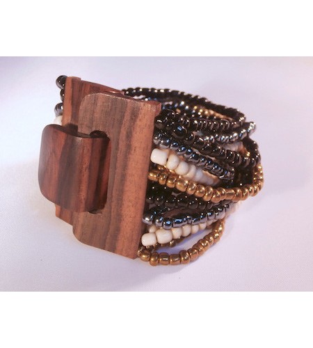 Bracelet Bead, Handmade Beaded Bracelets, Bali Bead Bracelets Wooden Clasp