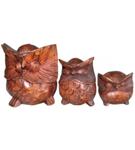 Owl 3-Piece Animal Statue