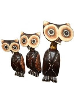 Owl Pair (Set Of 3) Animal Figurines