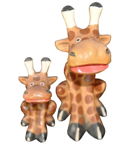 Wooden Giraffe 2-Piece Set