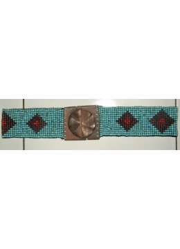 Elastic Beaded Bali Belt For Women With Wooden Clasp Buckle, Beaded Elastic Stretch Belt With Wood Buckle, Colorful, Belt, Handmade, Stretchy Bead Belt