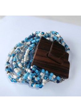 Beaded Bracelet Wood Buckle