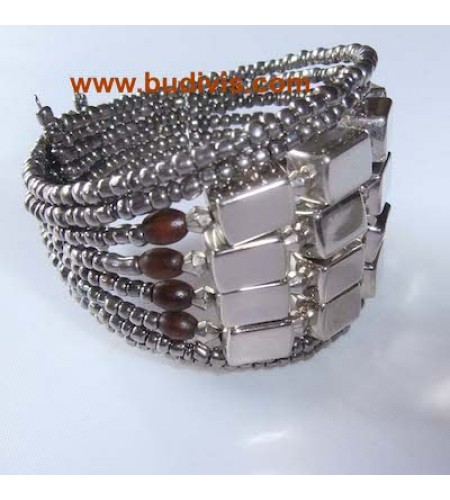 Direct Artisans Wire Choker Beaded Bracelet