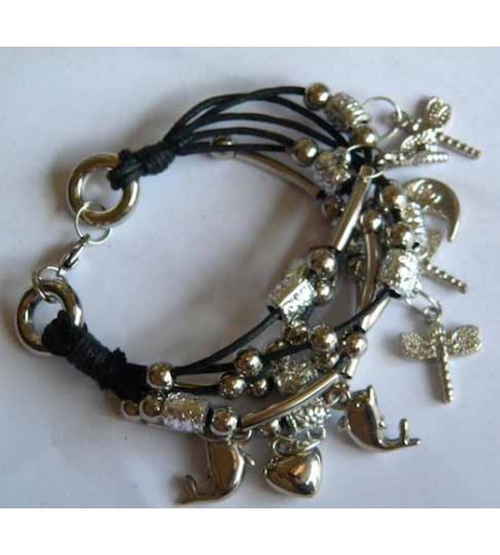 Multi-Cord Charm Bracelet