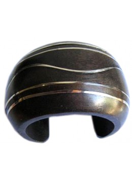 Wooden Bracelet Art Lines Stainless, Bali Wooden Bangle Supplier