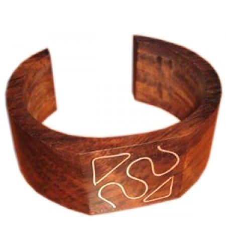 Wooden Bracelet Art Lines Stainless, Bali Wooden Bangle Supplier