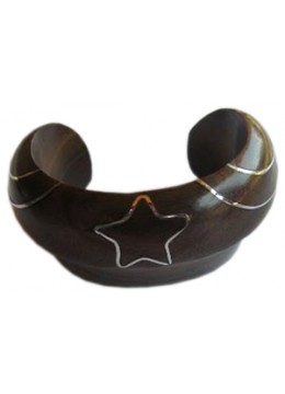 Wooden Bracelet Art Lines Stainless, Bali Wooden Bangle Supplier