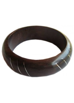 Wooden Bracelet Art Lines Stainless, Bali Wooden Bangle Supplier