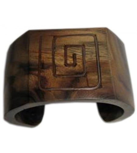 Wooden Bracelet Art Lines Stainless, Bali Wooden Bangle Supplier