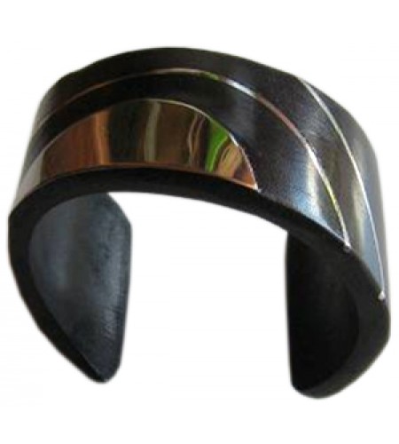 Wooden Bracelet Art Lines Stainless, Bali Wooden Bangle Supplier