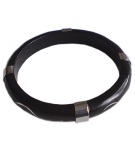 Wooden Bracelet Art Lines Stainless, Bali Wooden Bangle Supplier