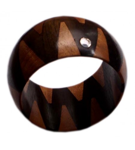 Wooden Bracelet Art Lines Stainless, Bali Wooden Bangle Supplier