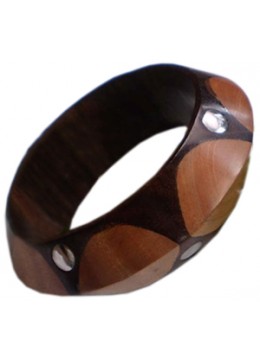 Wooden Bracelet Art Lines Stainless, Bali Wooden Bangle Supplier