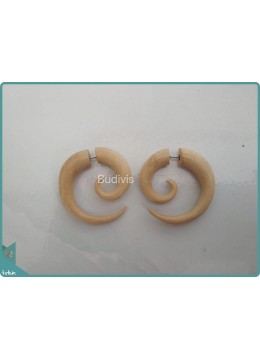 925 Natural Color Sterling Silver Hook Spiral Earrings