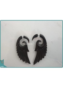 925 Sterling Silver Wing Wood Earrings