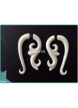 Bone White Lotus Tribla Earrings925 Sterling Silver Hook