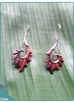 Handmade Wooden Earrings 925 Sterling Silver Hook