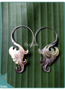 Seashell Tribal Earrings With Sterling Silver Hook