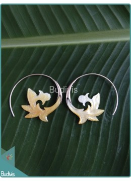 Shell Flower Pattern Earrings 925 Sterling Silver Hook