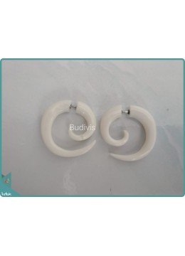 White Spiral Earrings 925 Sterling Silver Hook