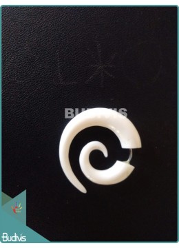 White Spiral Tribal Earrings 925 Sterling Silver Hook