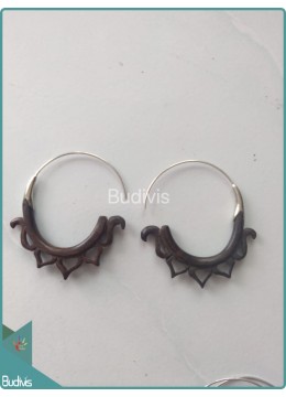 Wood Fire Earrings Handmade Sterling Silver Hook 925