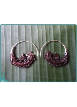 Wooden Floral Earrings 100% Handmade 925 Sterling Silver Hook