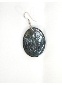 Carved Mop Pendant Earring