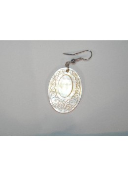 Carved Mop Pendant Earring