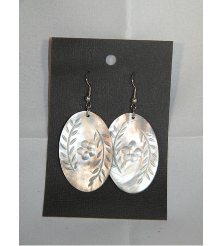 Shell Earring, Seashell Earring, Carved Mop Shell Earrings