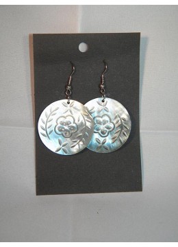 Shell Earring, Seashell Earring, Carved Mop Shell Earrings