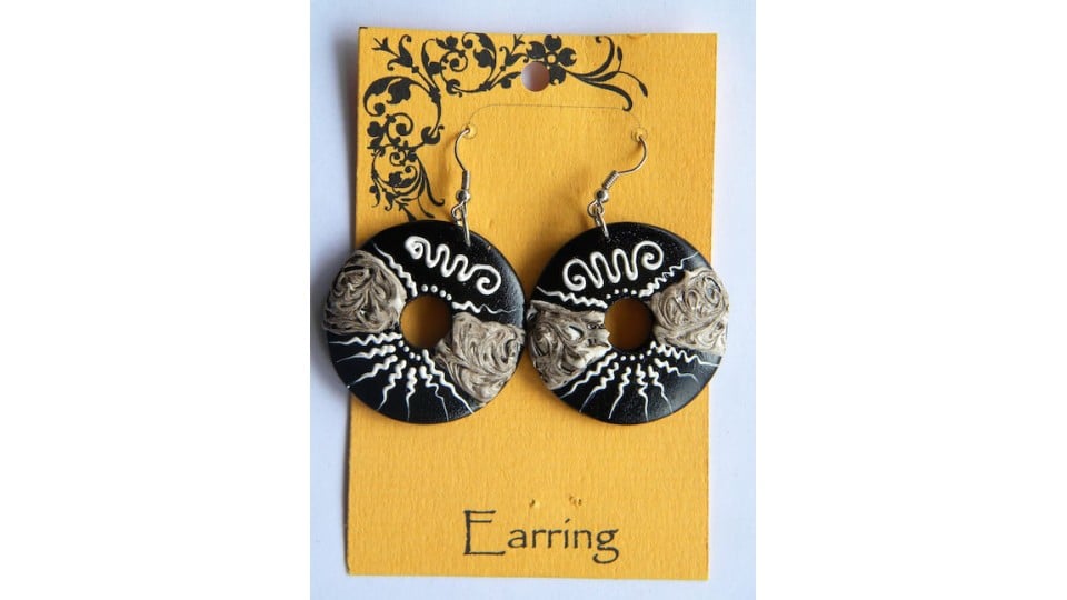 Bali Wood Earring