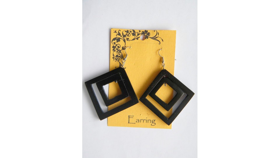 Bali Wood Earring