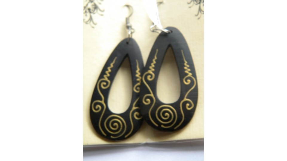 Bali Wooden Bead Earring