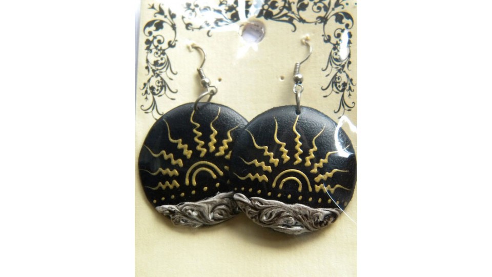 Bali Wooden Bead Earring